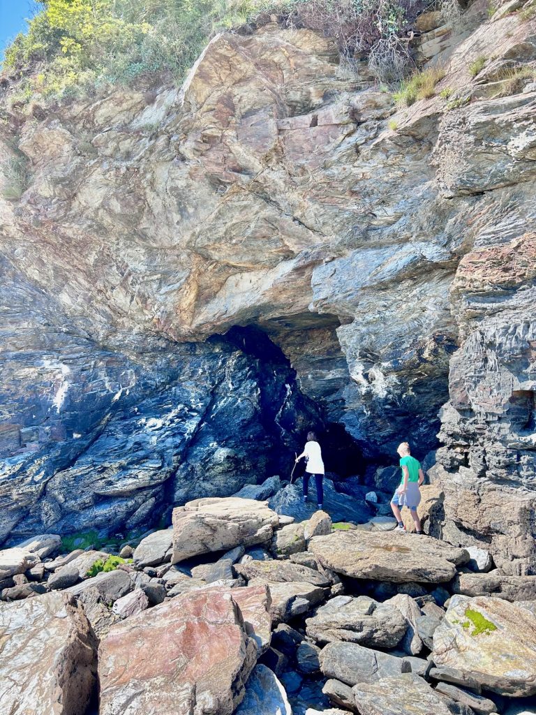 tiny cave at charlestown beach, cornwall